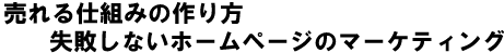 売れる仕組みの作り方 失敗しないホームページのマーケティング